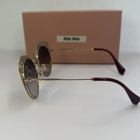 💯- New Authentic Miu Miu MU 57TS HB5GR0* 3N Metal Women Noir sunglasses - Picture 10 of 16